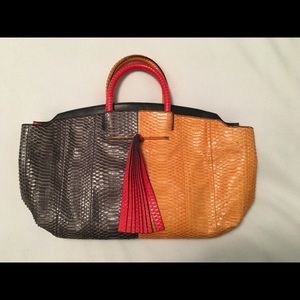 B Brian Atwood Bold snakeskin tote bag